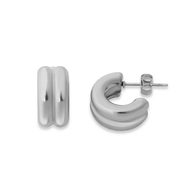 double hoop stud huggie earring
