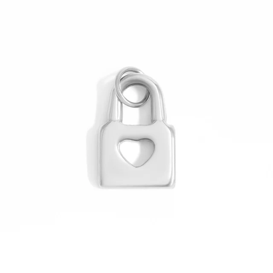 padlock with heart cutout charm
