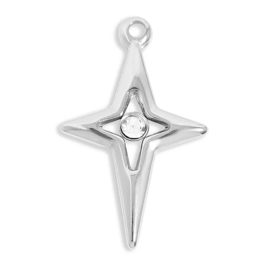 cz compass star charm