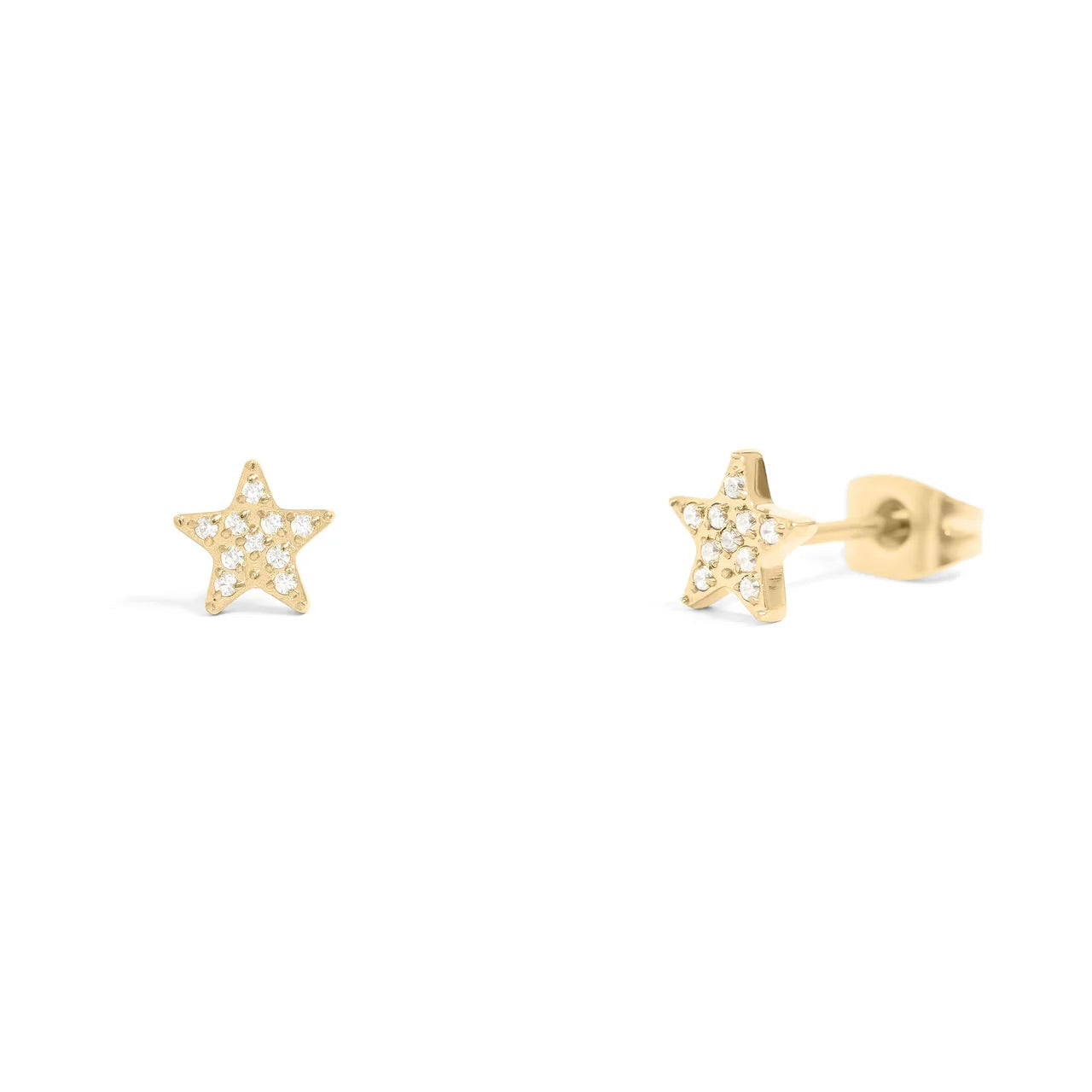 star stud pavé stone earring