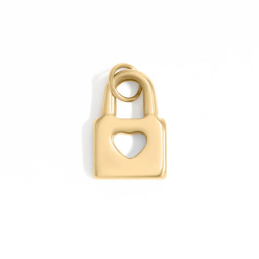 padlock with heart cutout charm