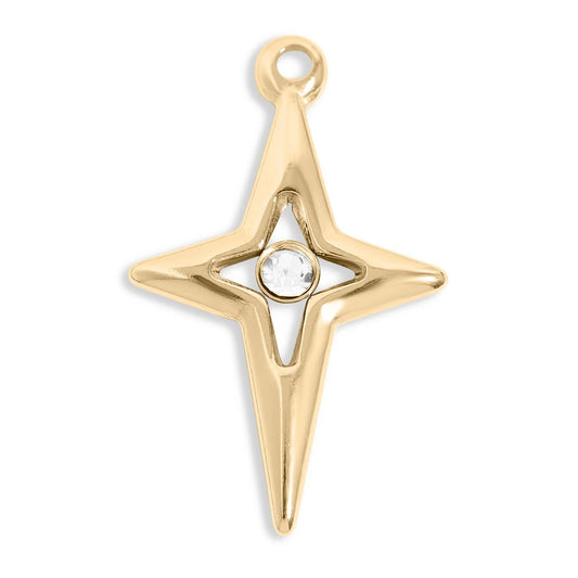 cz compass star charm