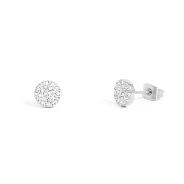 circle stud pavé stone earring