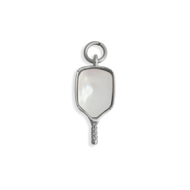 mother of pearl pickleball charm