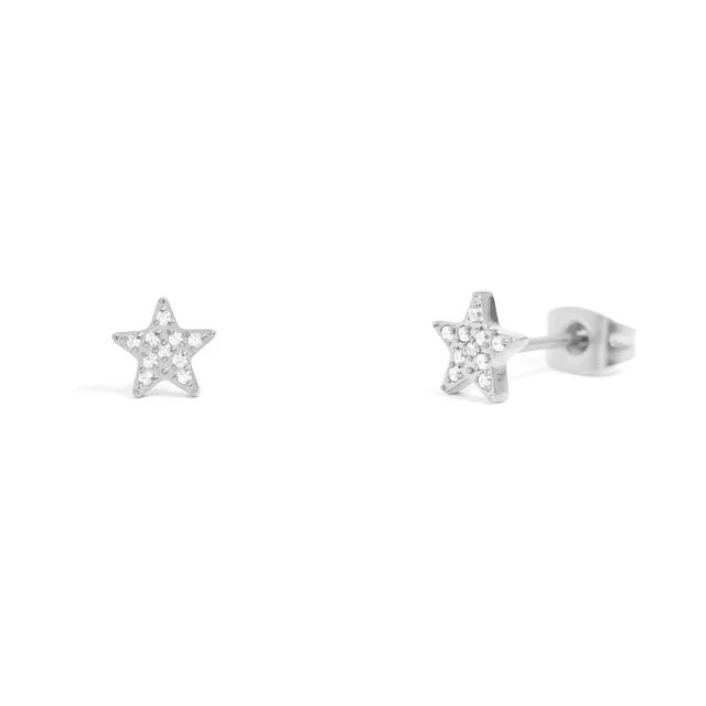 star stud pavé stone earring
