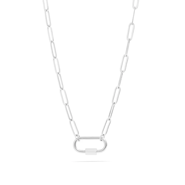 paperclip carabiner charm holder necklace
